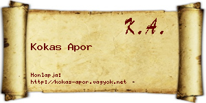 Kokas Apor névjegykártya